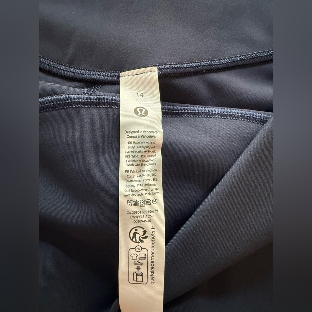 NWT Lululemon Wunder Under SmoothCover High-Rise Tight 25” – True Navy – Size 14 - Picture 8 of 10